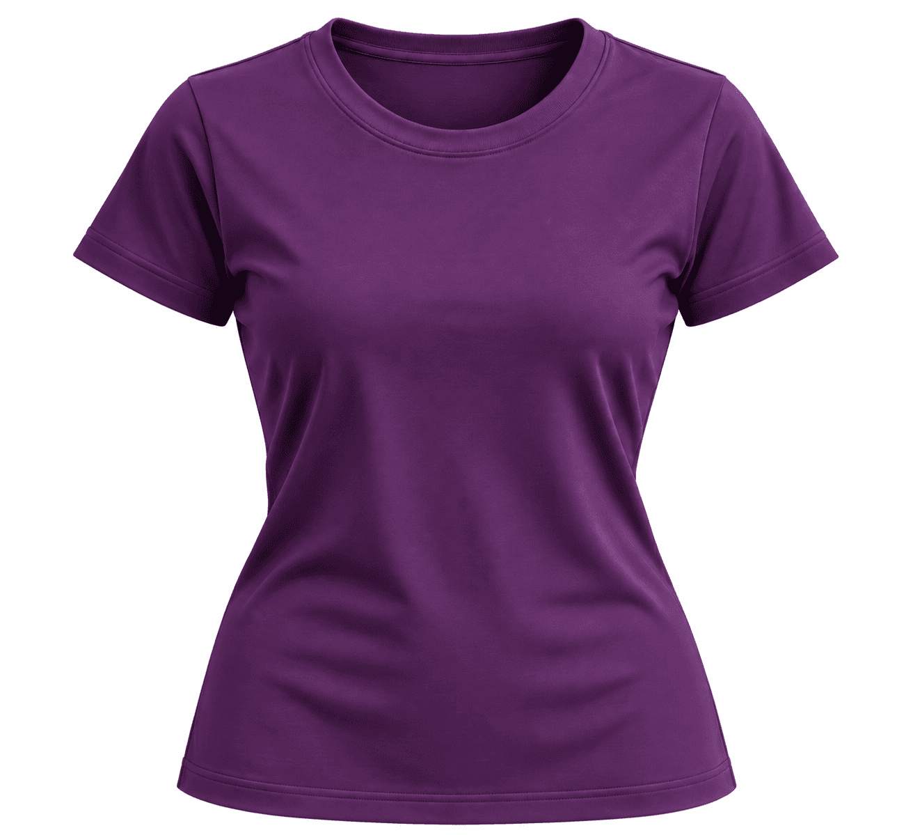 Deep Purple Fitted Crew-Neck T-Shirt — front view