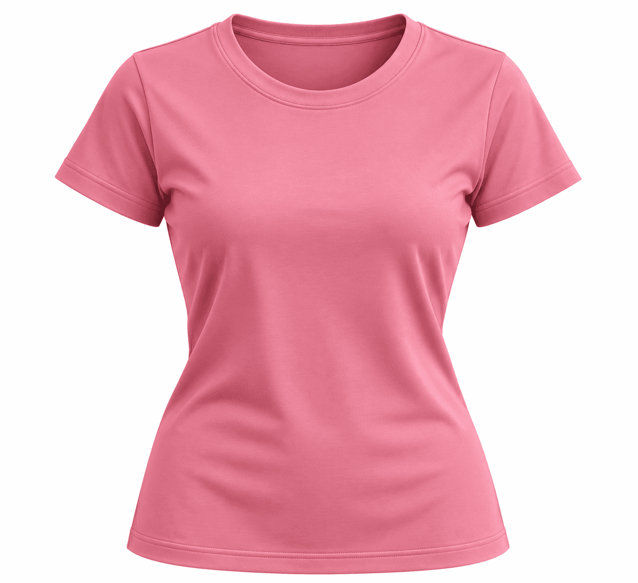 Dusty Pink Fitted Crew-Neck T-Shirt — front view